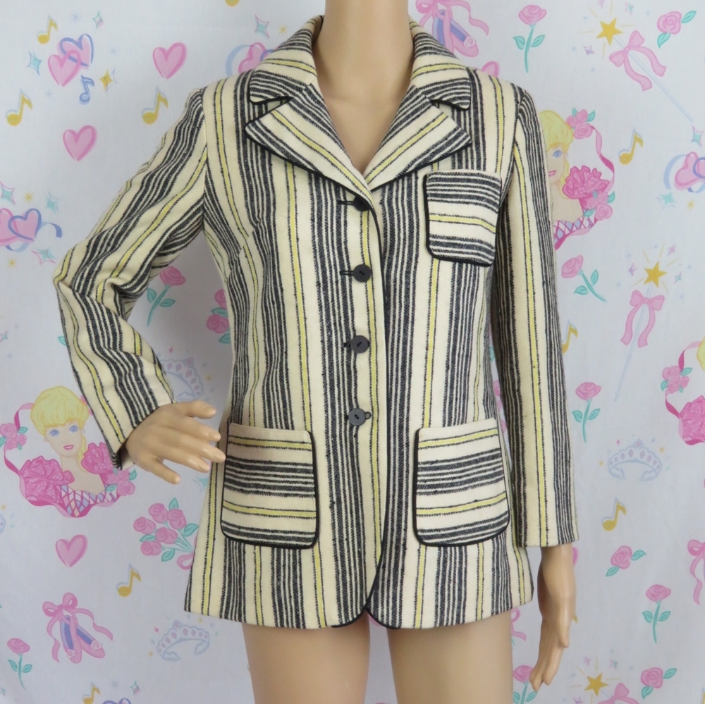 Vintage Wool Blazer 70s Young Pendleton 5 6 Stripe